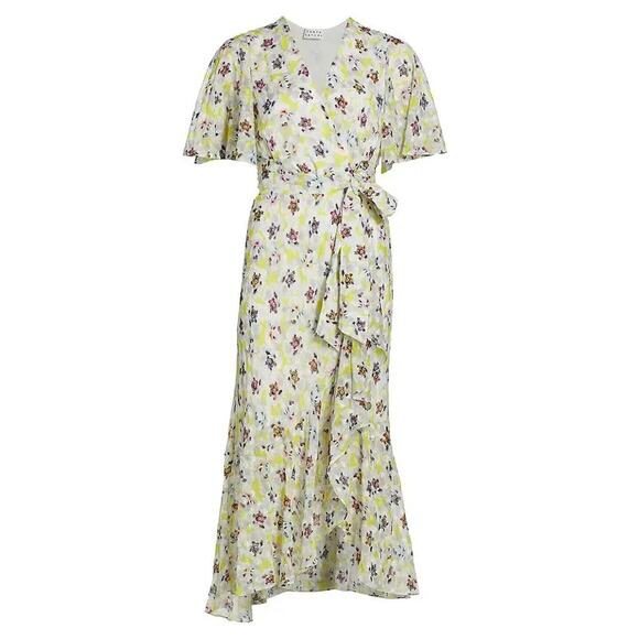TANYA TAYLOR Blaire Floral Wrap Flounce‎ Dress - Picture 3 of 9